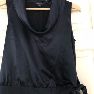 Banana Republic blouse navy side tie, polyester